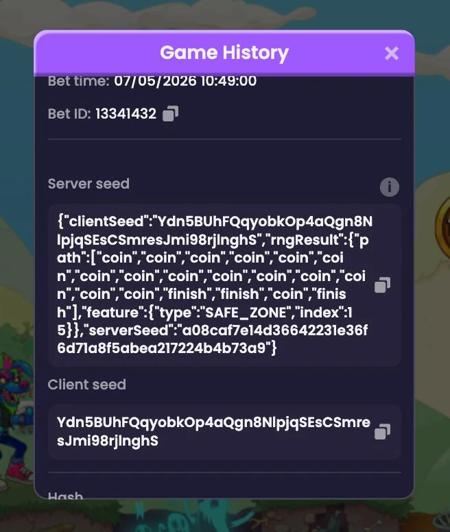 Game History Menace Bet 13341432 SAFE_ZONE